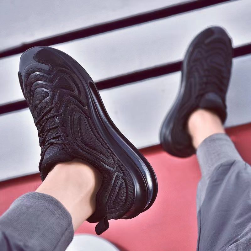Men's Black Air Cushion Sneakers – Top view