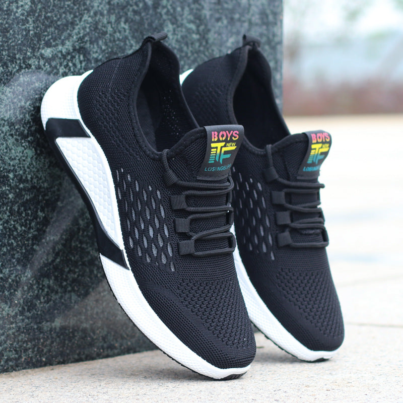 Men's Breathable Mesh Running Shoes – Lightweight Casual Sneakers – Back view