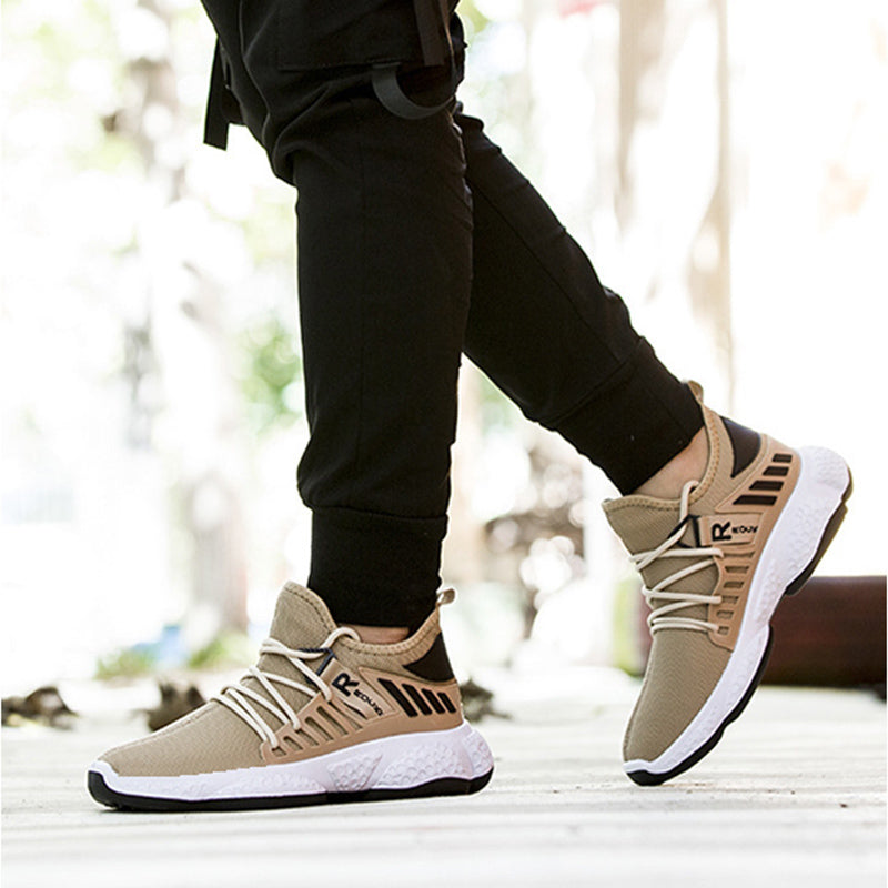 Men's Breathable Mesh Sneakers – Lightweight Everyday Trainers – Back view