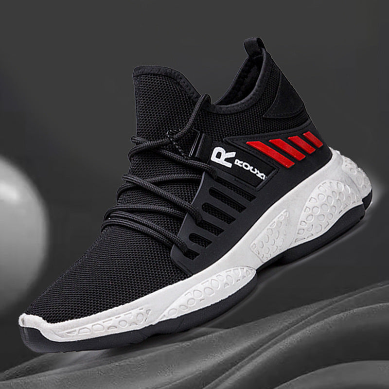 Men's Breathable Mesh Sneakers – Lightweight Everyday Trainers – Angle view