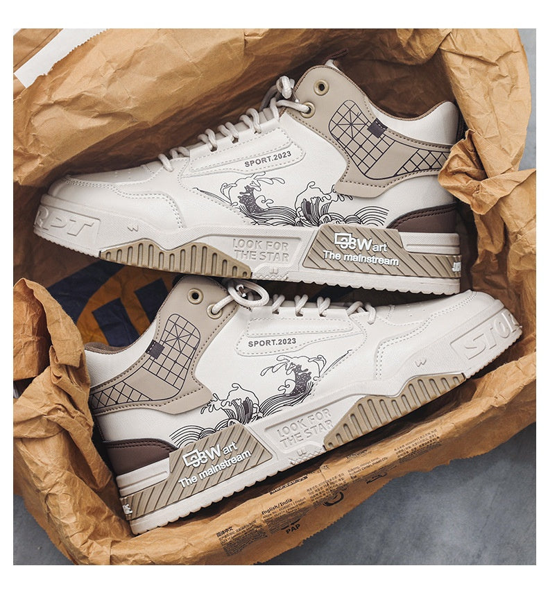 Men's High-Top Board Sneakers – Height-Boosting Casual Trendy Shoes – Product photo