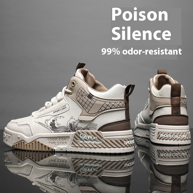 Men's High-Top Board Sneakers – Height-Boosting Casual Trendy Shoes – Side view