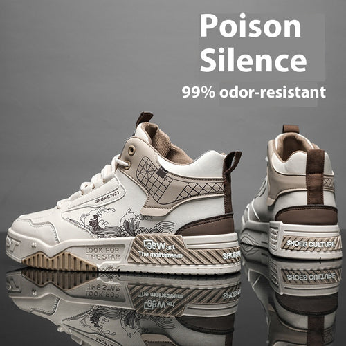 Men's High-Top Board Sneakers – Height-Boosting Casual Trendy Shoes – Side view