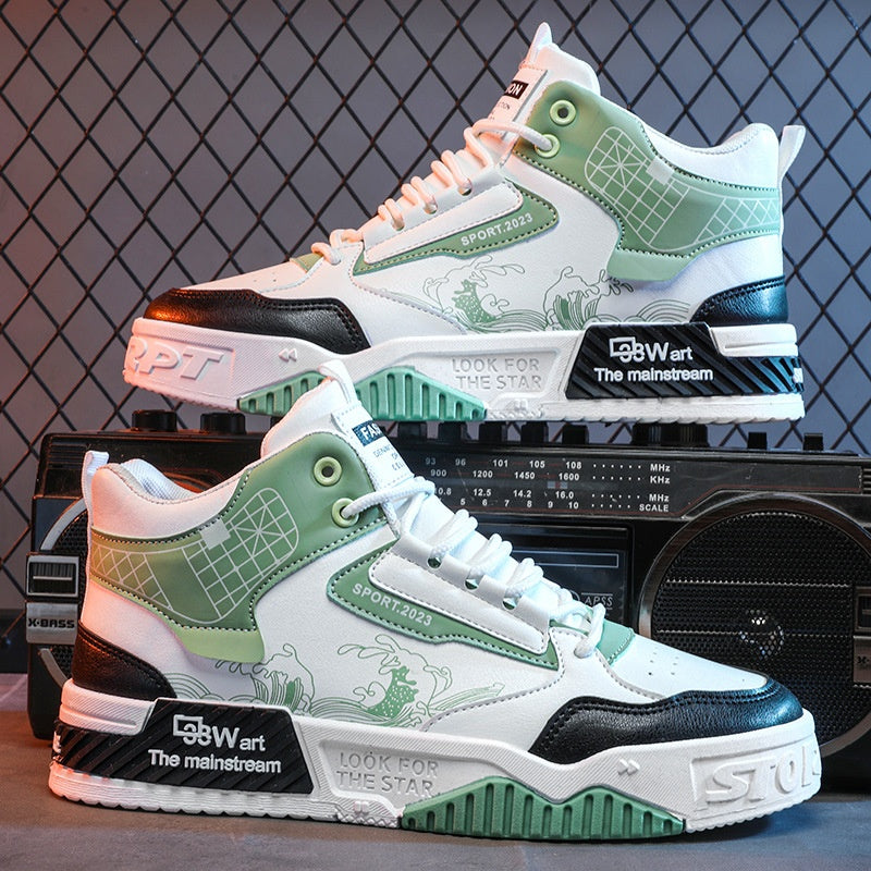 Men's High-Top Board Sneakers – Height-Boosting Casual Trendy Shoes – Top view