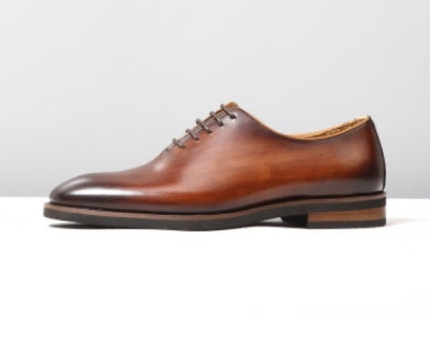 Men's Brown Leather Oxford Shoes – Formal Business & Wedding Shoes – Sole view