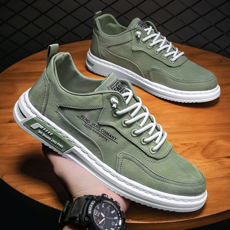 Men's Platform Canvas Sneakers – Lace-Up Casual Sports Shoes – Front view