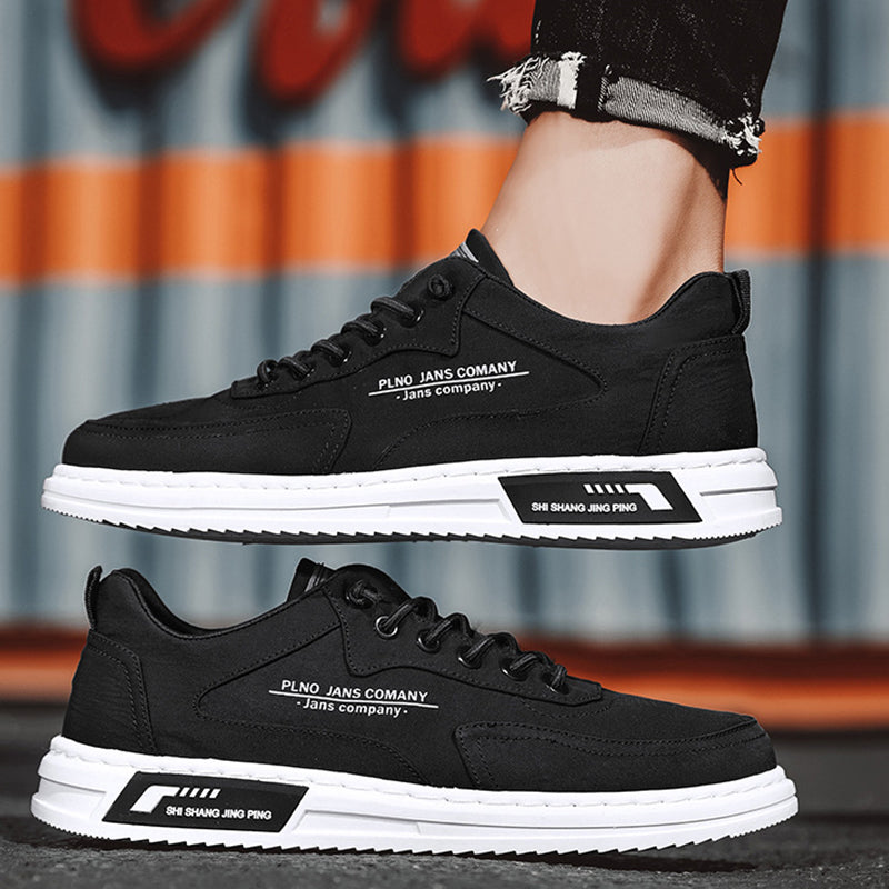 Men's Platform Canvas Sneakers – Lace-Up Casual Sports Shoes – Top view