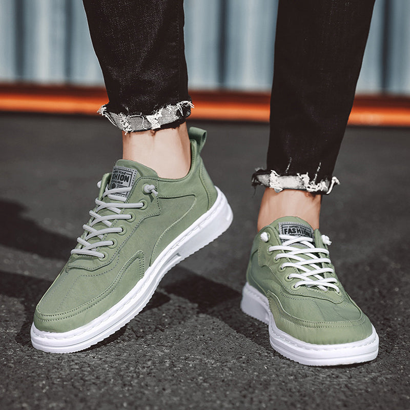 Men's Platform Canvas Sneakers – Lace-Up Casual Sports Shoes – Sole view