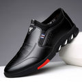 Men's PU Leather Business Shoes – Flat Sole Spring Dress Shoes – Front view