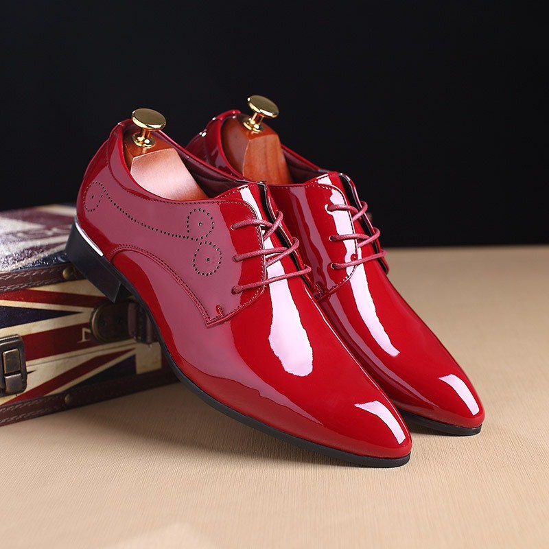 Men's Slip-On Leather Dress Shoes – Casual Business Driving Loafers – Side view