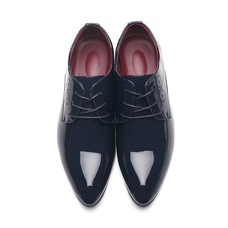 Men's Slip-On Leather Dress Shoes – Casual Business Driving Loafers – Back view