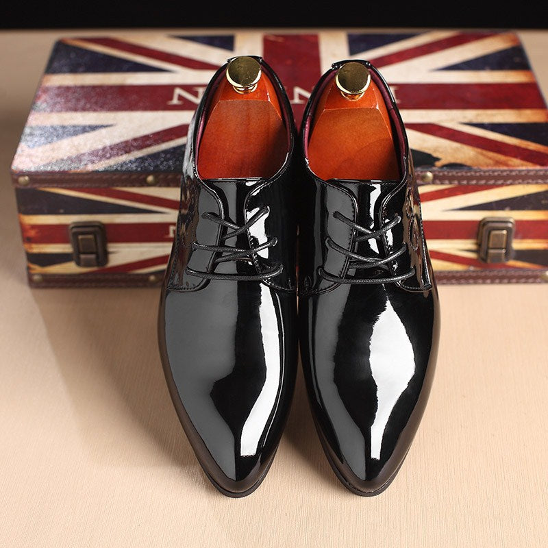 Men's Slip-On Leather Dress Shoes – Casual Business Driving Loafers – Top view
