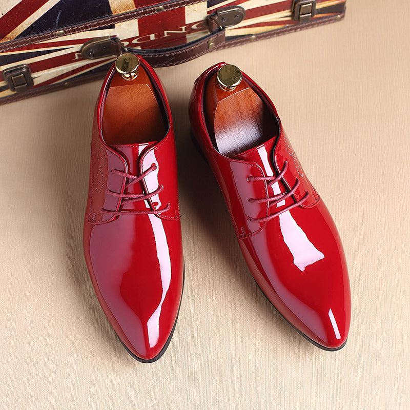 Men's Slip-On Leather Dress Shoes – Casual Business Driving Loafers – Close-up detail