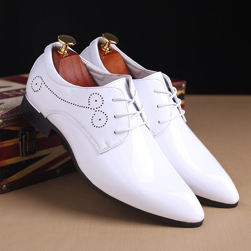 Men's Slip-On Leather Dress Shoes – Casual Business Driving Loafers – On-foot view