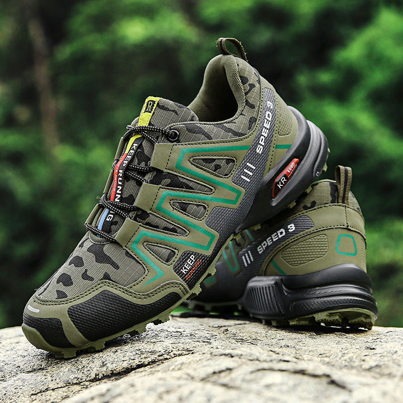 Men's Tactical Hiking Shoes – Durable Non-Slip Trekking Sneakers – Front view