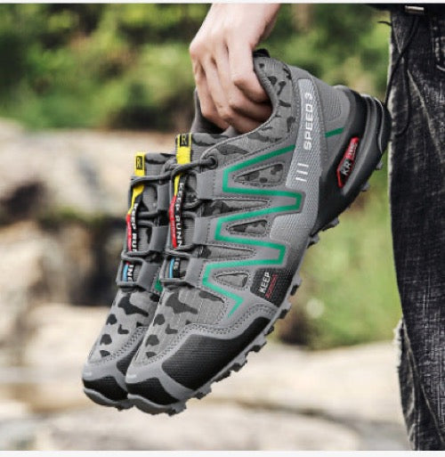 Men's Tactical Hiking Shoes – Durable Non-Slip Trekking Sneakers – Angle view