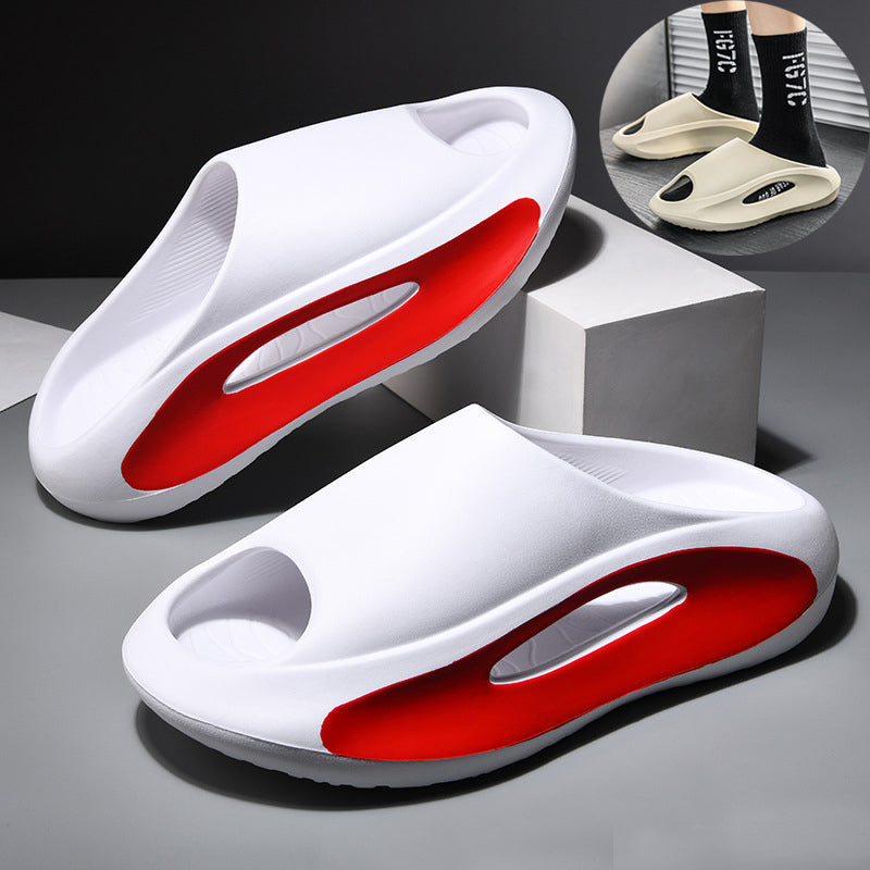 Unisex Peep-Toe Slide Sandals – Lightweight Summer Beach Shoes – Front view