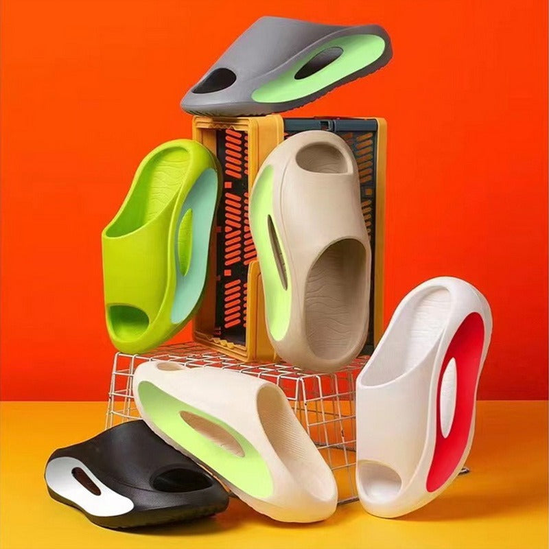 Unisex Peep-Toe Slide Sandals – Lightweight Summer Beach Shoes – Side view
