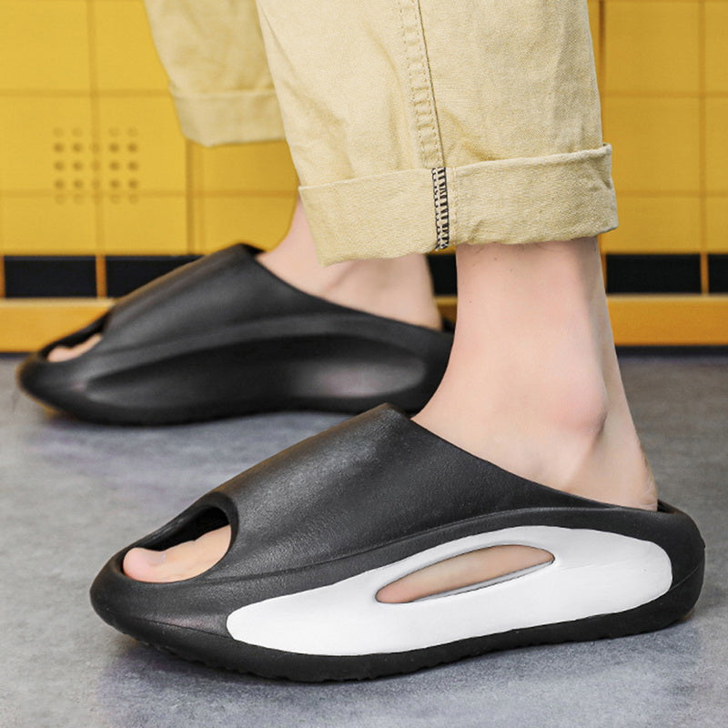 Unisex Peep-Toe Slide Sandals – Lightweight Summer Beach Shoes – Back view