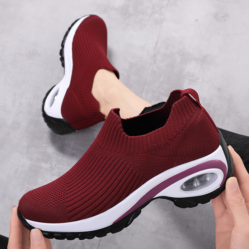 Women's Air Cushion Mesh Running Sneakers – Breathable & Lightweight – On-foot view