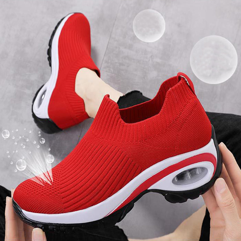 Women's Air Cushion Mesh Running Sneakers – Breathable & Lightweight – Angle view