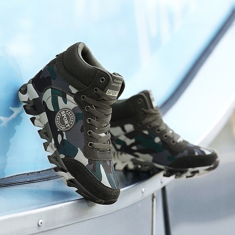 Women's Camo Platform Sneakers – Height-Increasing Canvas Shoes – Side view