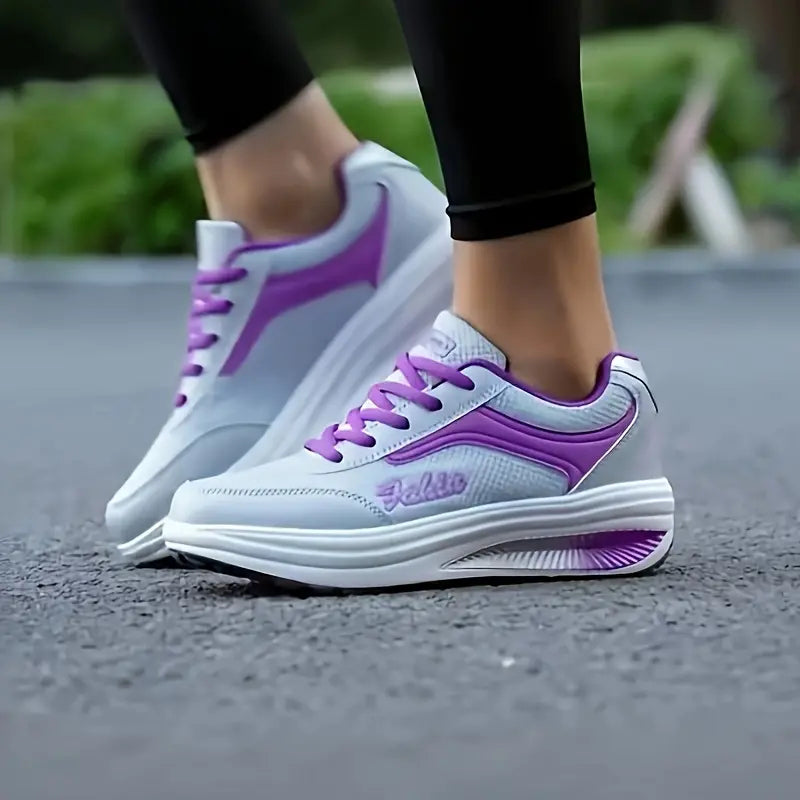Women's Comfort Travel Sneakers – Low Heel Everyday Walking Shoes – On-foot view